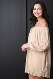 Long Sleeve Off The Shoulder Peasant Dress