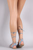 City Classified Denim Knotted Lace Up Flat Sandal