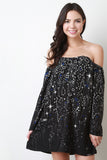 Off The Shoulder Galaxy Night Shift Dress