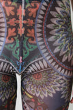 Semi-Sheer Tribal Print Mesh Leggings