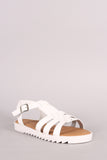 Bamboo Strappy Lug Sole Flat Sandal