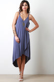 Jersey Knit Crisscross Strappy Back Trapeze Dress