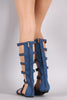 Denim Strappy Gladiator Flat Sandal