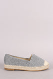 Marled Knit Braided Espadrille Slip On Loafer Flat