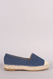 Denim Braided Espadrille Slip On Loafer Flat