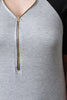 Adjustable Zip Neckline Baseball Tee Dress