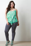 Tie Dye Tiered Ruffle Sleeveless Top