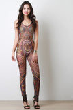 Tribal Print Semi-Sheer Mesh Sublime Jumpsuit