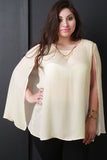 Chiffon Sleeveless Cape Necklace Top