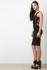 Backless Mesh Insert Midi Dress