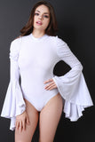 Mock Neck Long Bell Sleeve Bodysuit