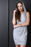 Hoodie Cross Back Sweatshirt Dress