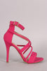 Nubuck Ankle Strap Crisscross Open Toe Heel