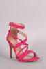 Nubuck Ankle Strap Crisscross Open Toe Heel