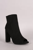 Wild Diva Lounge Peep Toe Chunky Heel Booties