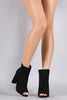 Wild Diva Lounge Peep Toe Chunky Heel Booties