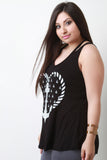 Anchor Heart Cut Out Sleeveless Top