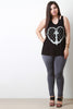 Anchor Heart Cut Out Sleeveless Top