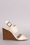 Bamboo Two-Band Slingback Wedge