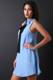 Bow Tie Sleeveless Shift Dress