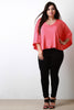 Jersey Knit V-Neck Dolman Sleeve Top