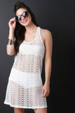 Sheer Crochet Lace Shift Dress