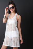 Sheer Crochet Lace Shift Dress