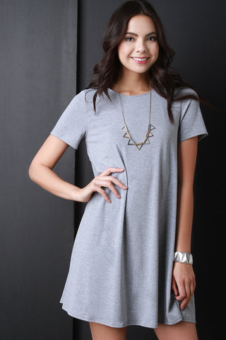 Lace Up Open Back Tee Shirt Dress