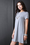 Lace Up Open Back Tee Shirt Dress