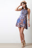 Open Back Paisley Print Skater Dress