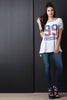 99 Freedom Graphic Print Stripe Back Tee Shirt