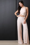 Wrap Front Wide Leg Jumpsuit