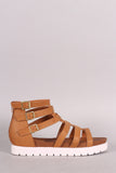 Bamboo Strappy Buckle Lug Sole Flatform Gladiator Sandals