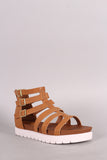 Bamboo Strappy Buckle Lug Sole Flatform Gladiator Sandals