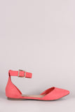 Breckelle Ankle Strap Pointy Toe Dorsay Flat