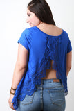 Crochet Open Back Short Sleeve Top