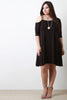 Asymmetrical Cold Shoulder Shift Dress