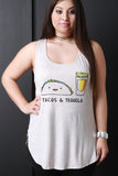 Happy Taco and Tequila Graphic Print Top