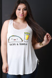 Happy Taco and Tequila Graphic Print Top