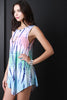 Tie Dye Mock Neck Asymmetrical Mini Dress