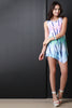 Tie Dye Mock Neck Asymmetrical Mini Dress