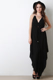 Halter Deep V Handkerchief Maxi Dress