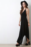 Halter Deep V Handkerchief Maxi Dress