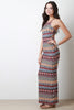 Lace Up Back Printed Maxi Dress