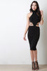 Mock Neck Cut Out Bodycon Dress