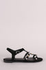 Bamboo Three T-Strap Studded Flat Sandal