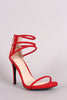 Anne Michelle Suede Triple Ankle Strap Single Sole Heel