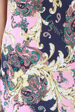 Baroque Paisley V-Neck Sleeveless Maxi Dress