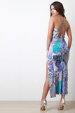 Floral Paisley Lace Back Maxi Dress