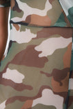 Semi-Sheer Camouflage Hooded Jumpsuit